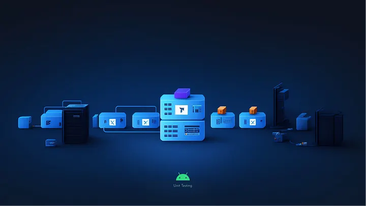 Android unit testing illustration showing code and testing workflow